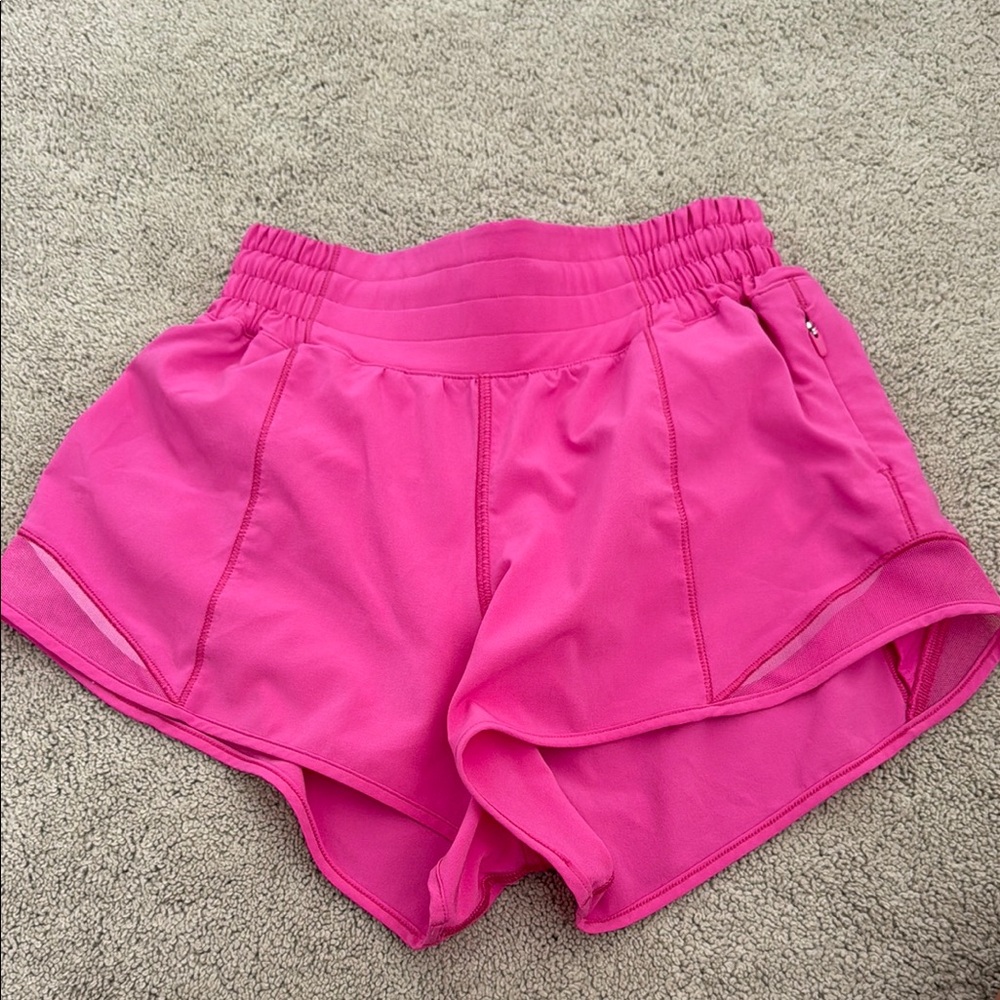 Women's Lululemon High Rise Hot Pink Hotty Hot Shorts